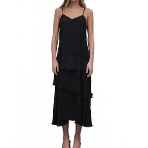 NEW RAISONNEL ruffled tita asymmetrical dress in black